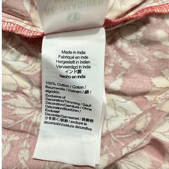 J.Crew Mini Dress Women's Large Pink White Floral Smocked Halter Ruffle V-Neck - Picture 8 of 13